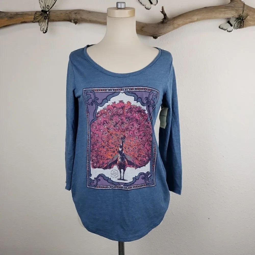 Lucky brand peacock long sleeve tshirt